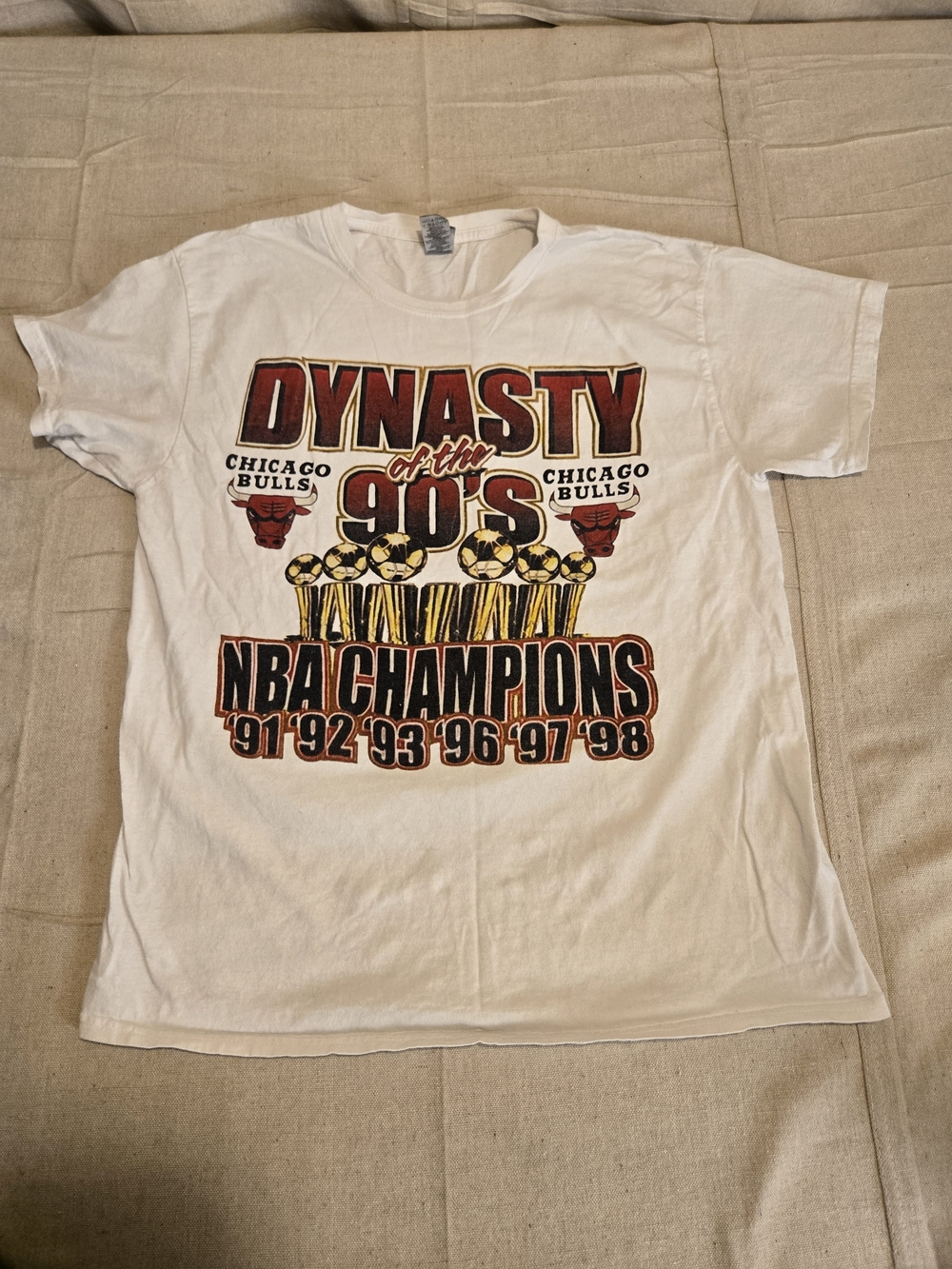 Vintage Chicago Bulls Dynasty of the 90's NBA Champions T-Shirt Large
